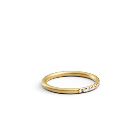 Round Raw Ring w/ Diamonds 2 mm